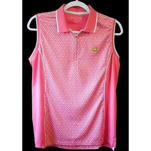 Masters Magnolia Lane Tech Sleeveless Polo Shirt Size Medium UPF 50 Golf Preppy